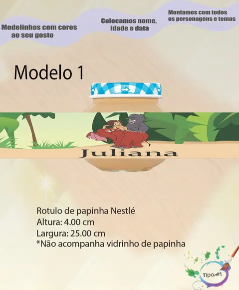 Rótulo Vidro Papinha-tarzan