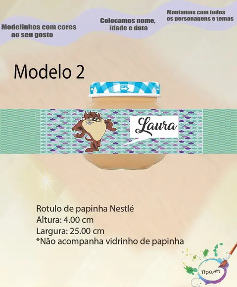Rótulo Vidro Papinha-taz Mania