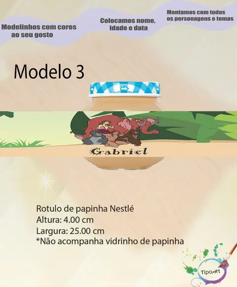Rótulo Vidro Papinha-tarzan
