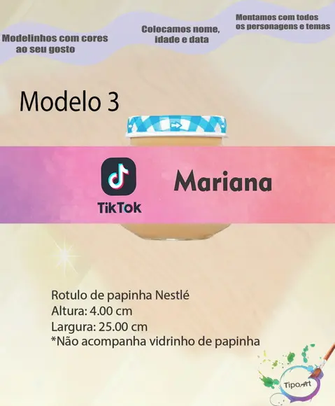 Rótulo Vidro Papinha-tik Tok