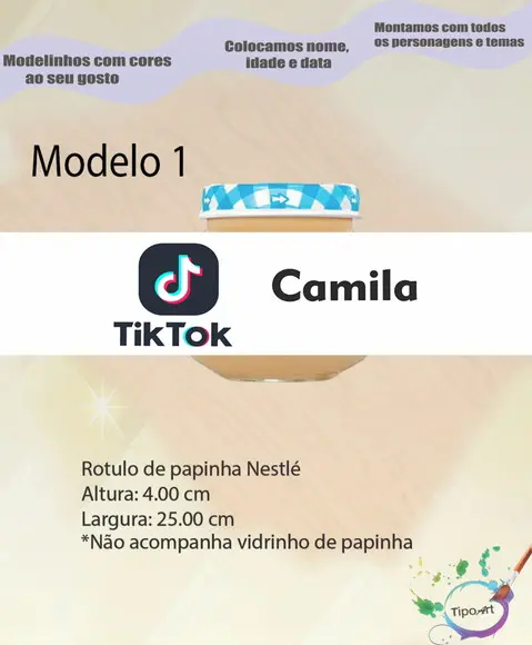 Rótulo Vidro Papinha-tik Tok