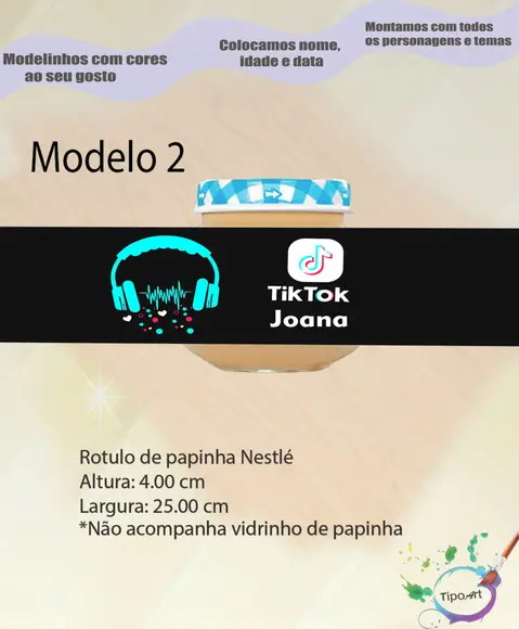 Rótulo Vidro Papinha-tik Tok