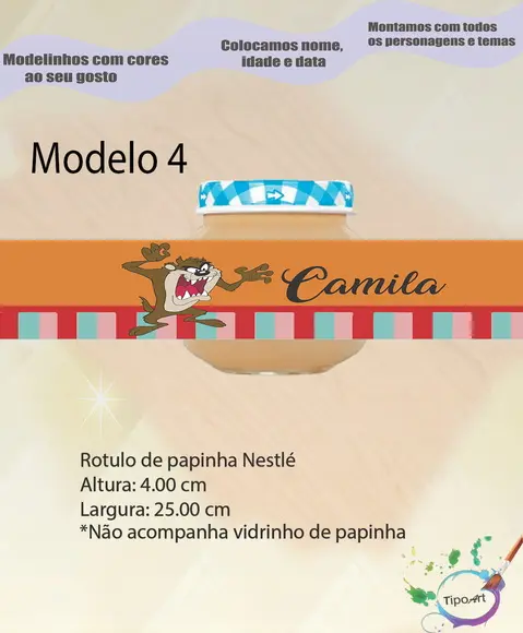 Rótulo Vidro Papinha-taz Mania
