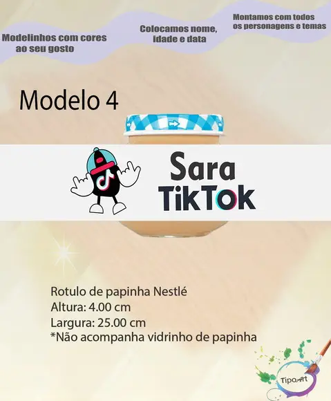 Rótulo Vidro Papinha-tik Tok