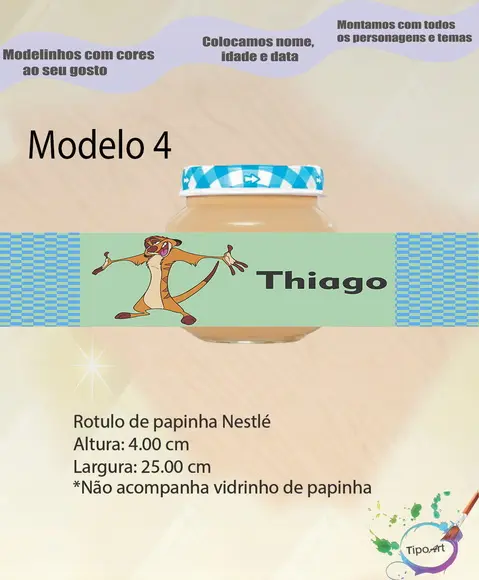 Rótulo Vidro Papinha-timão