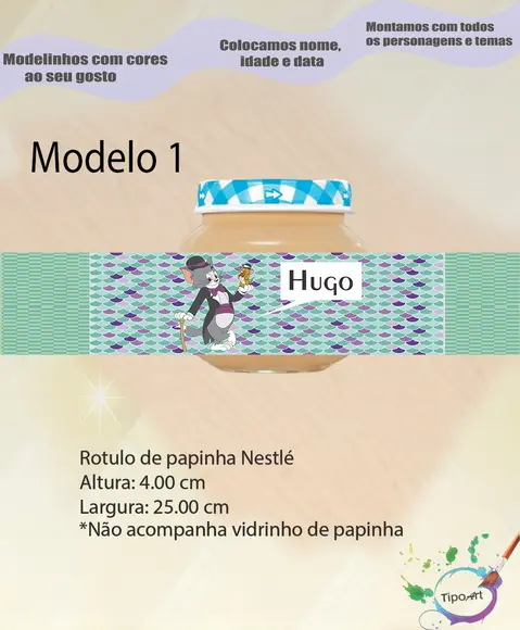 Rótulo Vidro Papinha-tom e Jerry