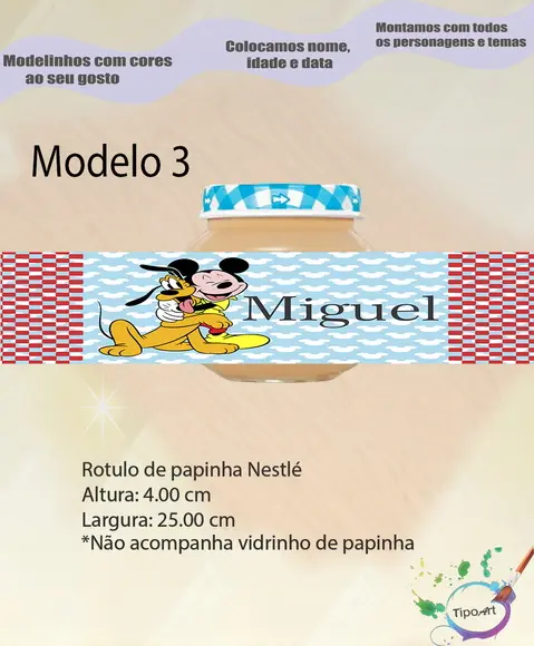 Rótulo Vidro Papinha-turma do Mickey
