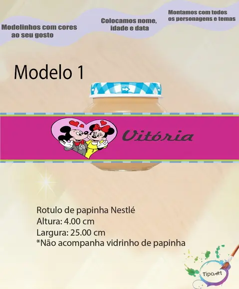 Rótulo Vidro Papinha-turma do Mickey