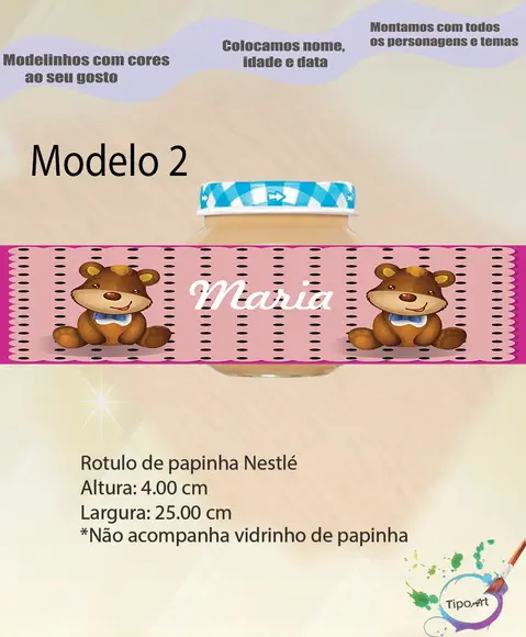 Rótulo Vidro Papinha-ursinho
