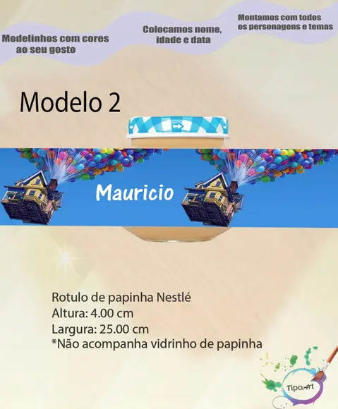 Rótulo Vidro Papinha-up Altas Aventuras