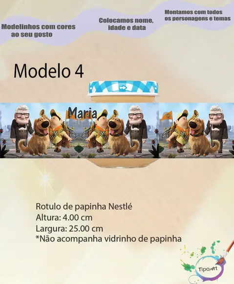 Rótulo Vidro Papinha-up Altas Aventuras