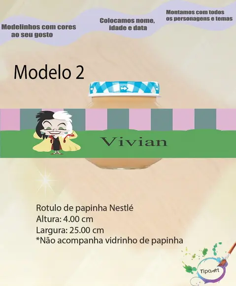 Rótulo Vidro Papinha-vilões