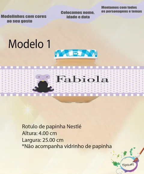 Rótulo Vidro Papinha-vilões