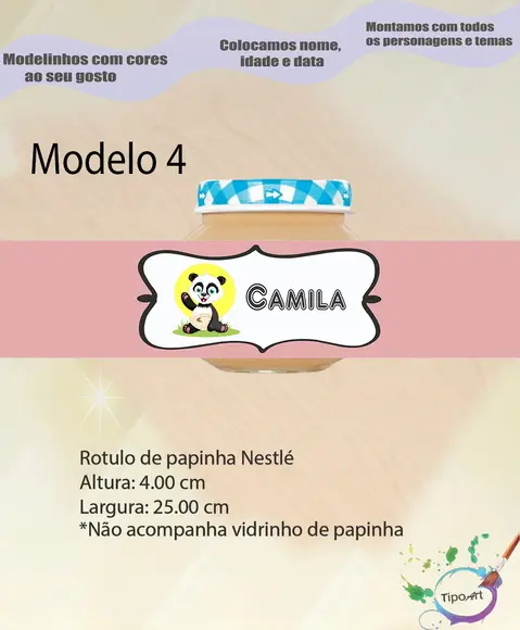 Rótulo Vidro Papinha-ursinho