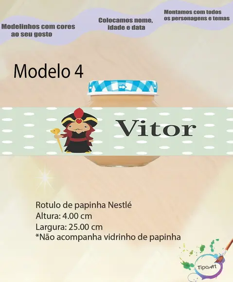 Rótulo Vidro Papinha-vilões