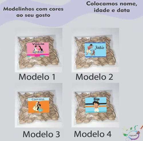 Saquinho Personalizado com Semente Girassol/aladim