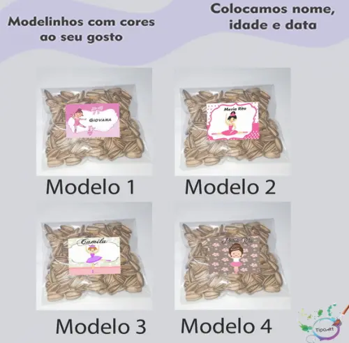 Saquinho Personalizado com Semente Girassol/bailarina