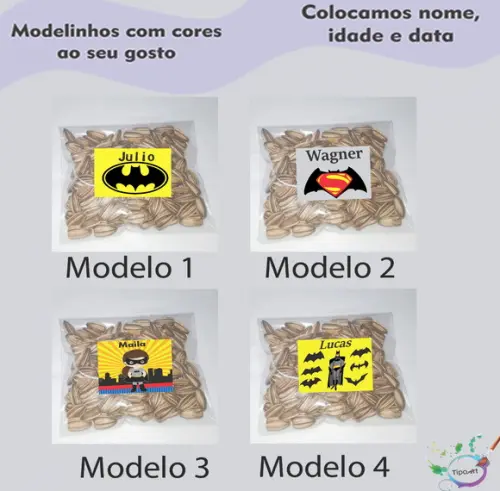 Saquinho Personalizado com Semente Girassol/batman
