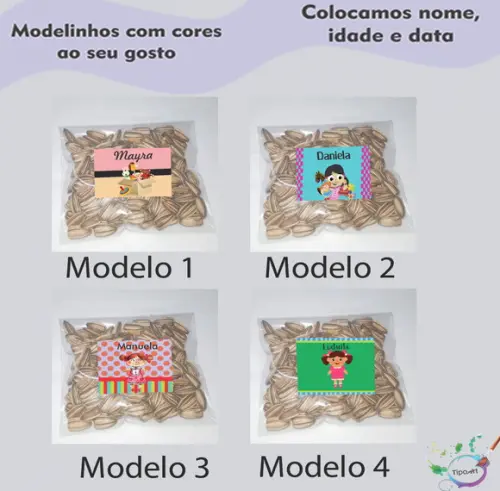 Saquinho Personalizado com Semente Girassol/boneca