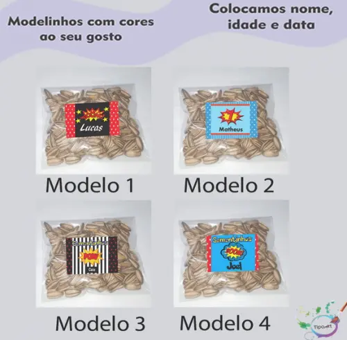 Saquinho Personalizado com Semente Girassol/bomba