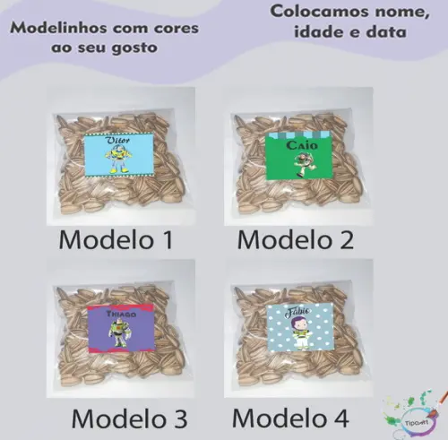 Saquinho Personalizado com Semente Girassol/buzz Lightyear