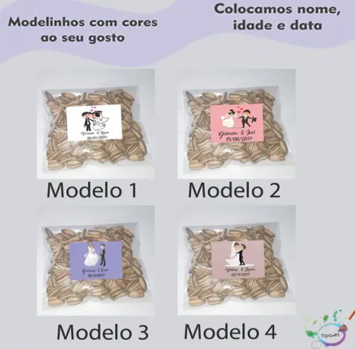 Saquinho Personalizado com Semente Girassol/casal