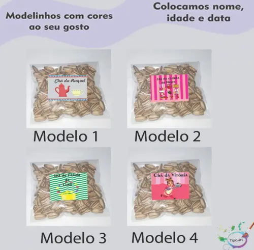 Saquinho personalizado com semente girassol/Chá de cozinha