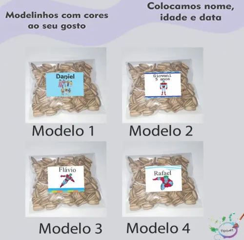 Saquinho Personalizado com Semente Girassol/capitão Planeta