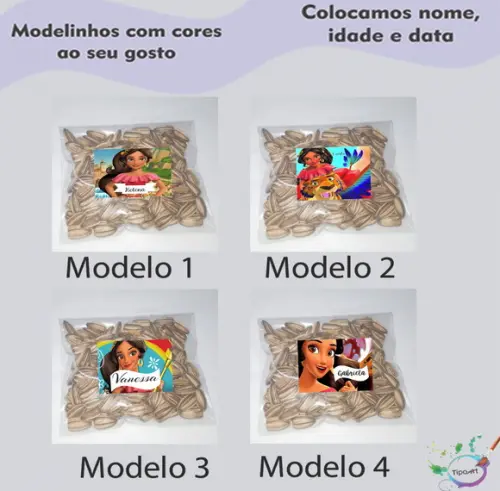Saquinho Personalizado com Semente Girassol/elena de Avalor