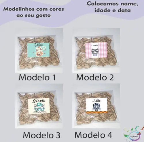 Saquinho Personalizado com Semente Girassol/gatinho