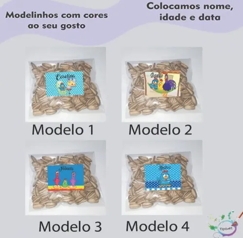 Saquinho Personalizado com Semente Girassol/galinha