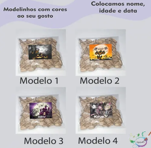 Saquinho Personalizado com Semente Girassol/halloween#1