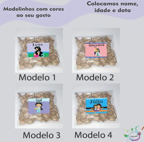 Saquinho Personalizado com Semente Girassol/jasmine