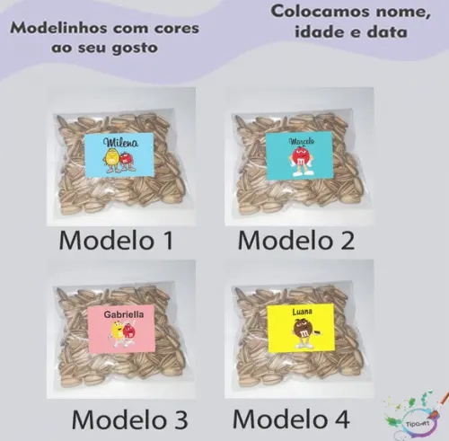 Saquinho Personalizado com Semente Girassol/m&m