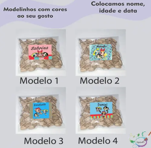 Saquinho Personalizado com Semente Girassol/meninas Poderosa