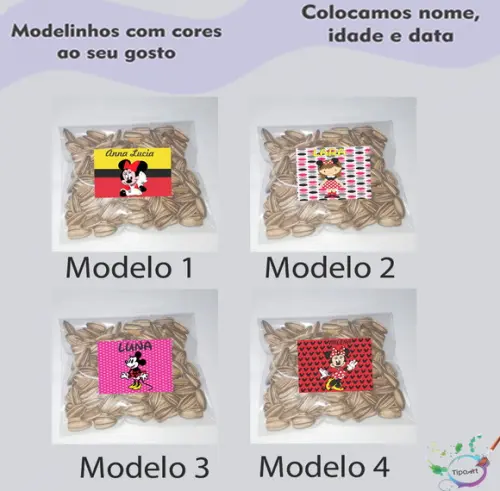 Saquinho Personalizado com Semente Girassol/minnie