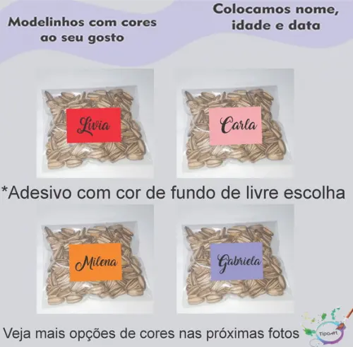 Saquinho Personalizado com Semente Girassol/nomes