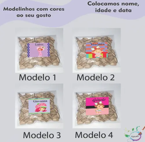 Saquinho Personalizado com Semente Girassol/moranguinho