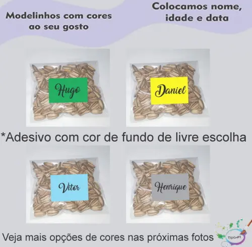 Saquinho Personalizado com Semente Girassol/nomes