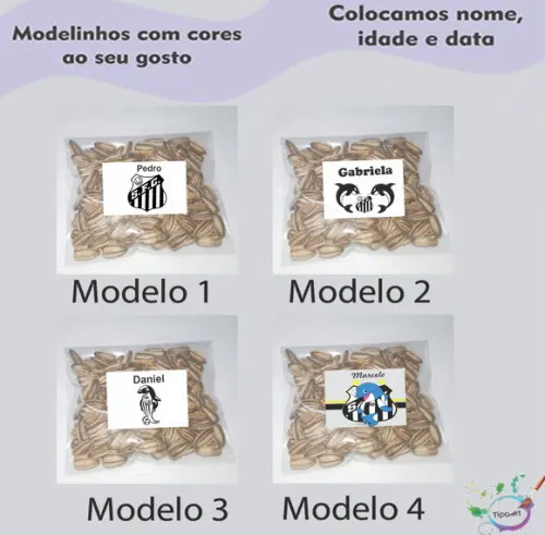 Saquinho Personalizado com Semente Girassol/peixe