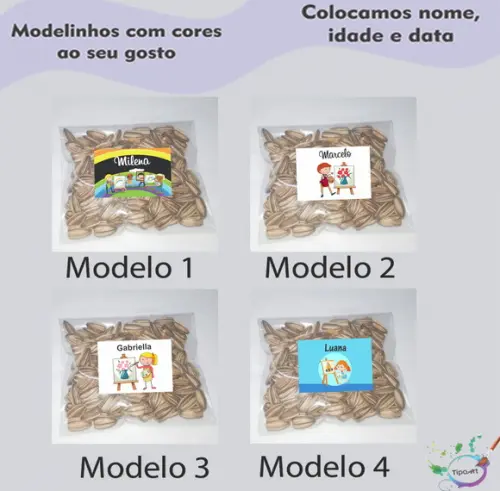 Saquinho Personalizado com Semente Girassol/pintando o 7