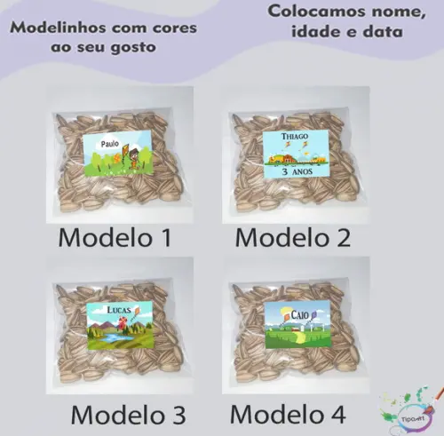 Saquinho Personalizado com Semente Girassol/pipa e Catavento