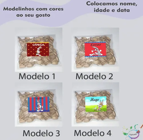 Saquinho Personalizado com Semente Girassol/pernalonga