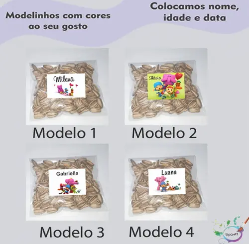 Saquinho Personalizado com Semente Girassol/pocoyo