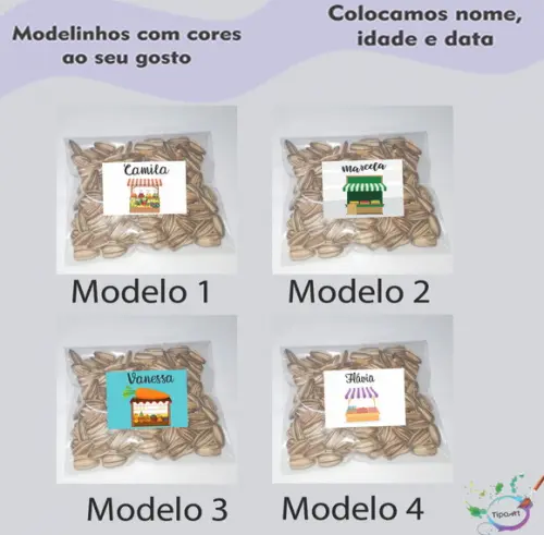 Saquinho Personalizado com Semente Girassol/quitandinha