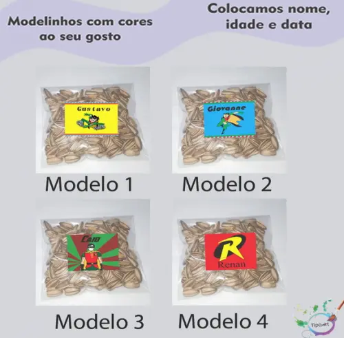 Saquinho Personalizado com Semente Girassol/robin