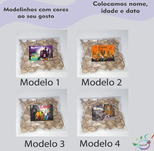 Saquinho Personalizado com Semente Girassol/scooby Doo