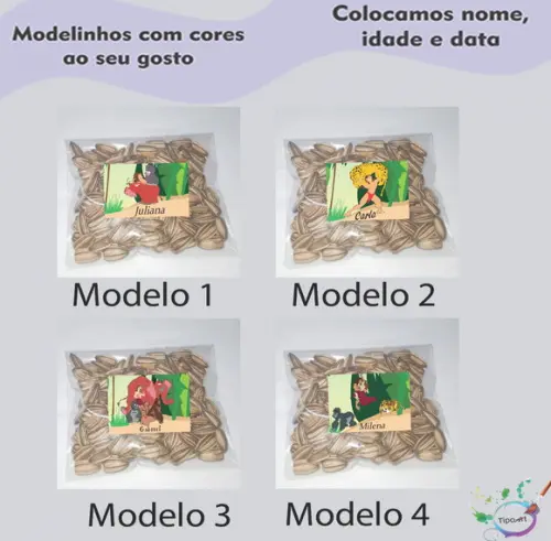 Saquinho Personalizado com Semente Girassol/tarzan