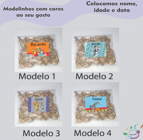Saquinho Personalizado com Semente Girassol/tom e Jerry
