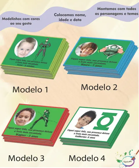 Tag com Foto-lanterna Verde-7x5